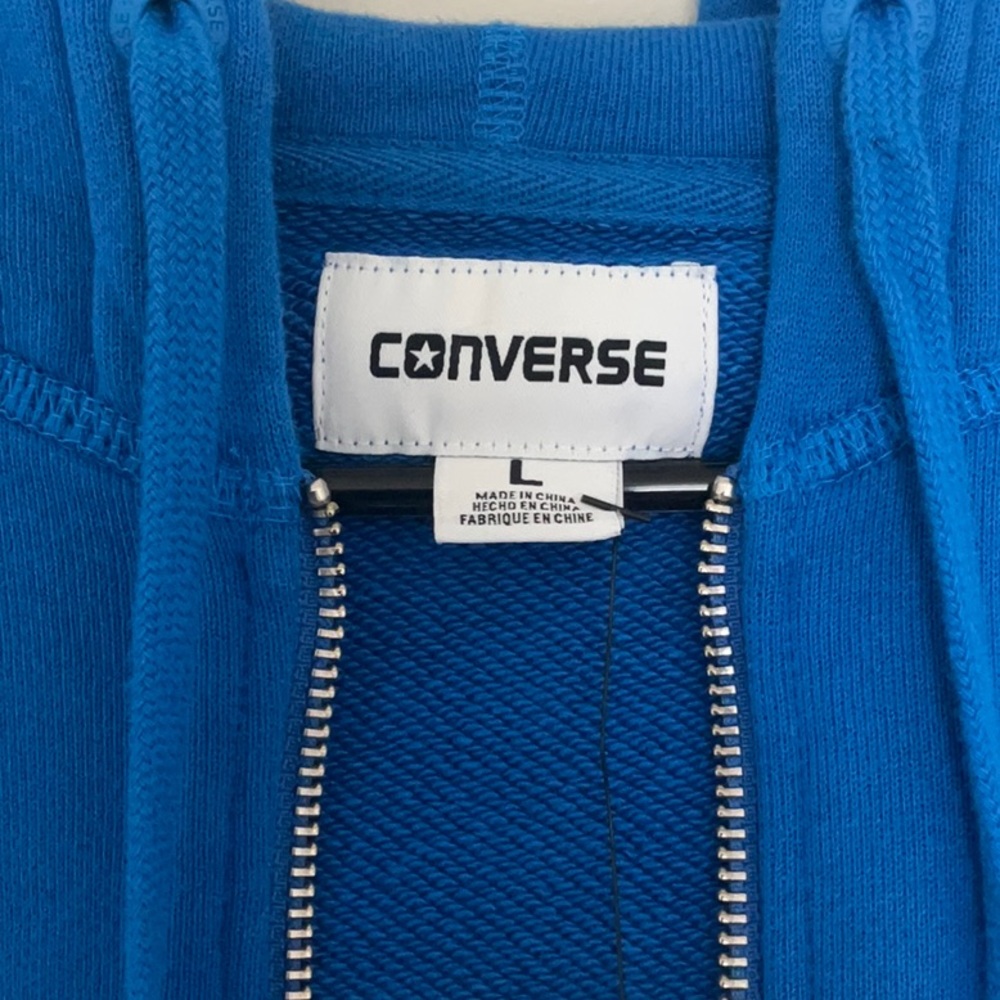 NWT Blue Converse Zip-Up Hoodie - Picture 2 of 4